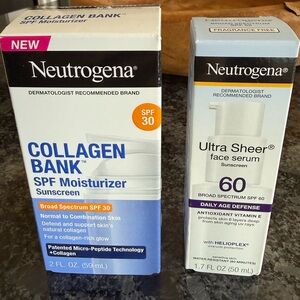 Neutrogena Sunscreen lot Moisturizing Facial Serum/ Collagen Bank Moisturizer
